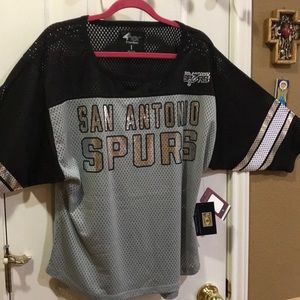 San Antonio Spurs jersey mesh gray black size L